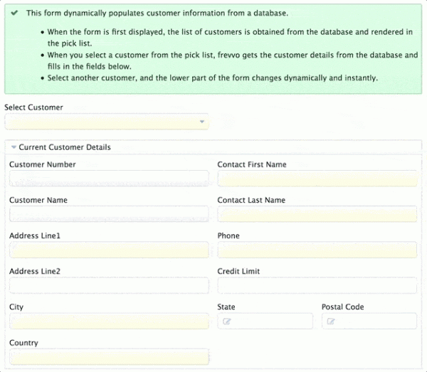 frevvo form automatic population