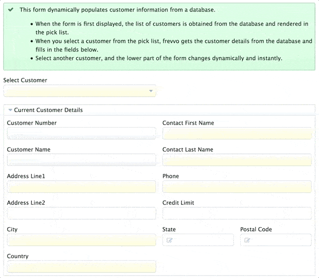 Purchase order form connected to a SQL database