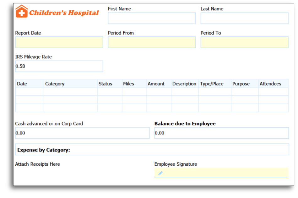 Create Your Expense Report Form