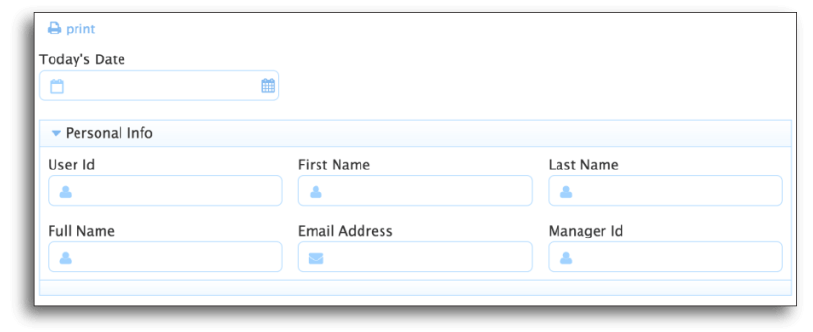 Form in frevvo that automatically fills in user details