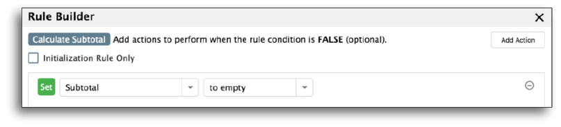 Setting the subtotal field to empty