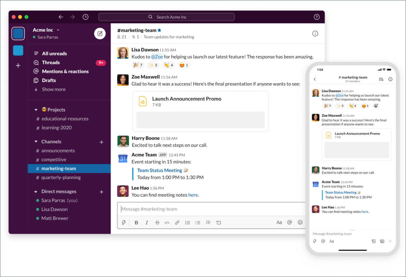Slack instant messaging app