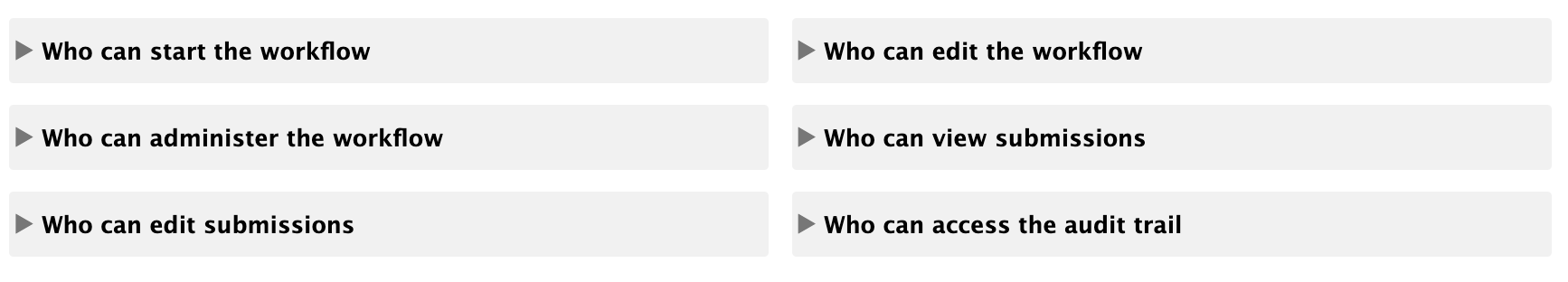 access controls on frevvo's dashboard