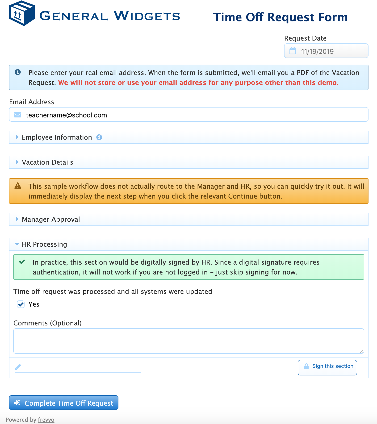 Three: HR Processes Request