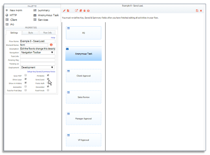 frevvo's flow builder in action