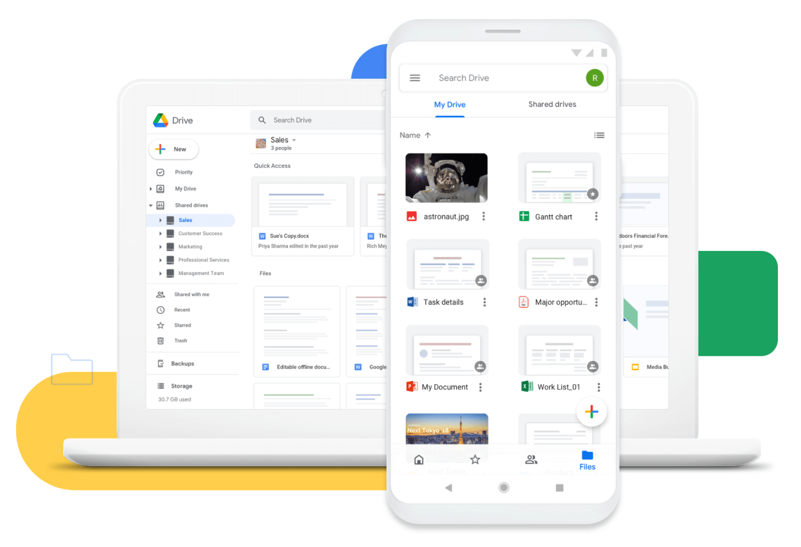 Managing files with Google Drive