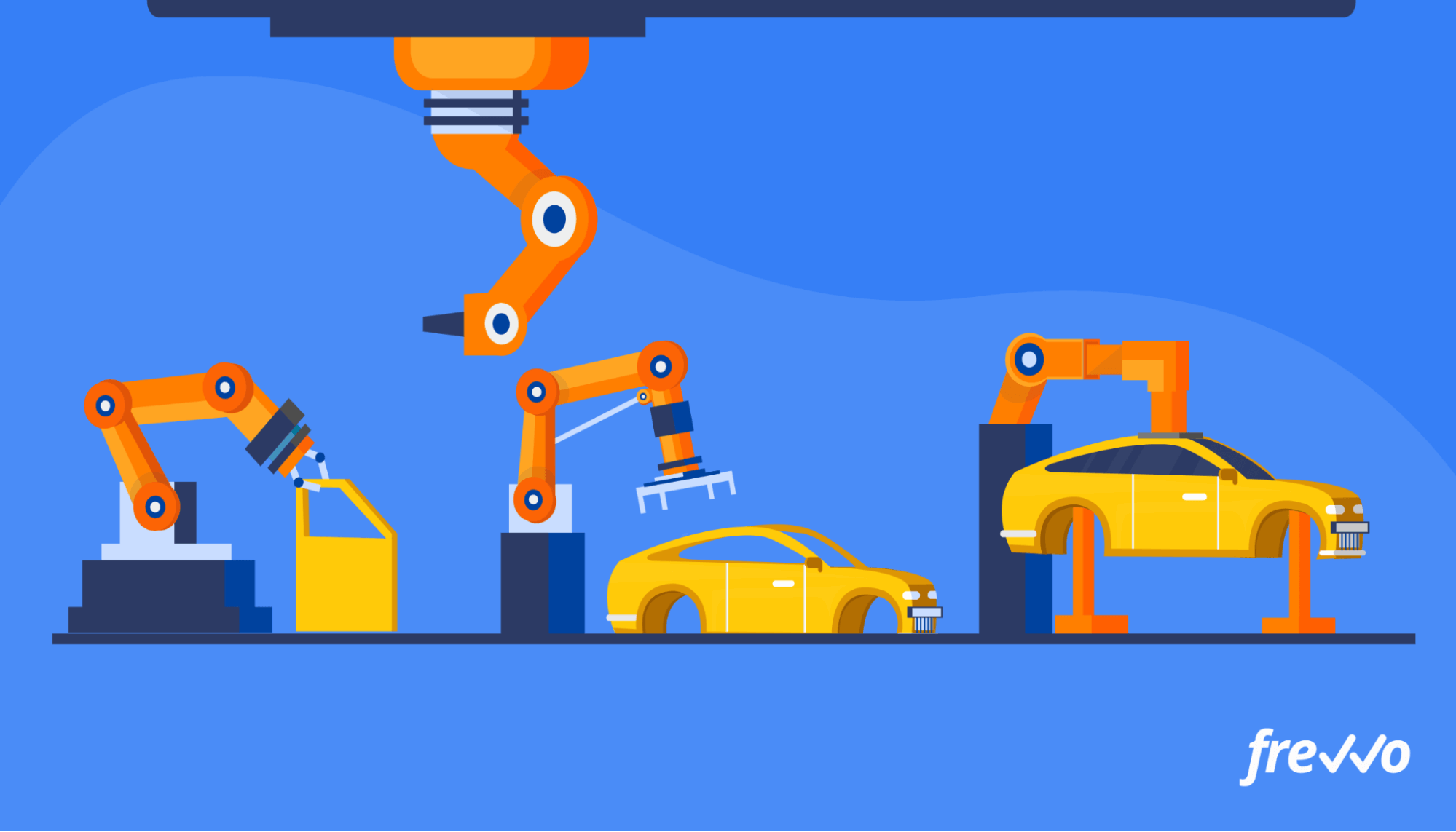 Building a car on an assembly line