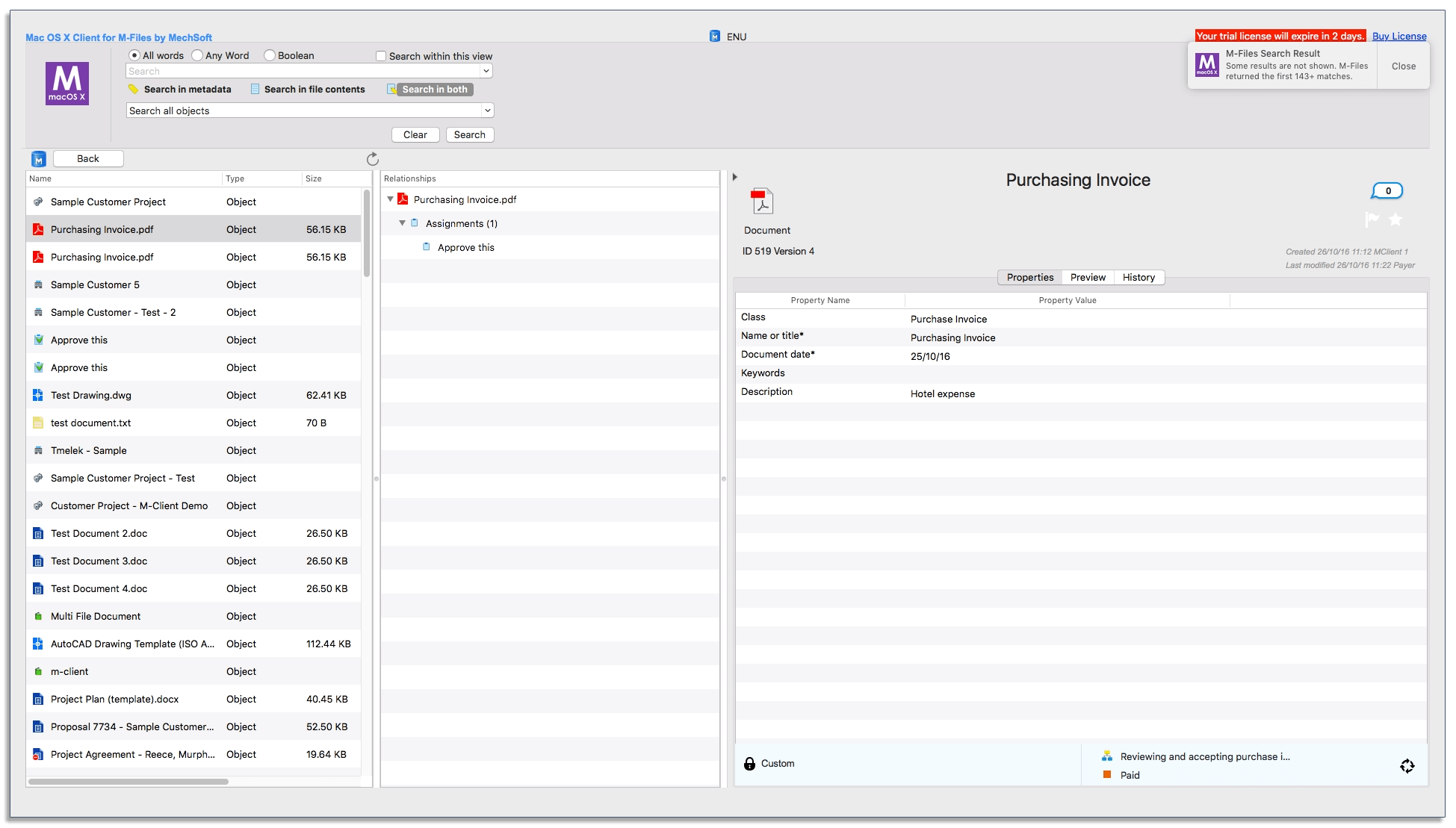 M-Files interface