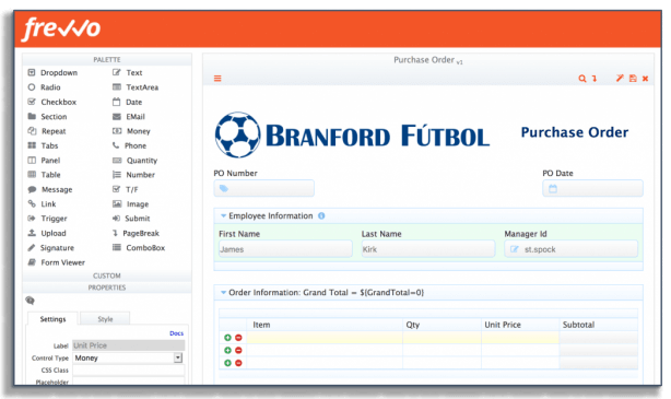 Purchase order form